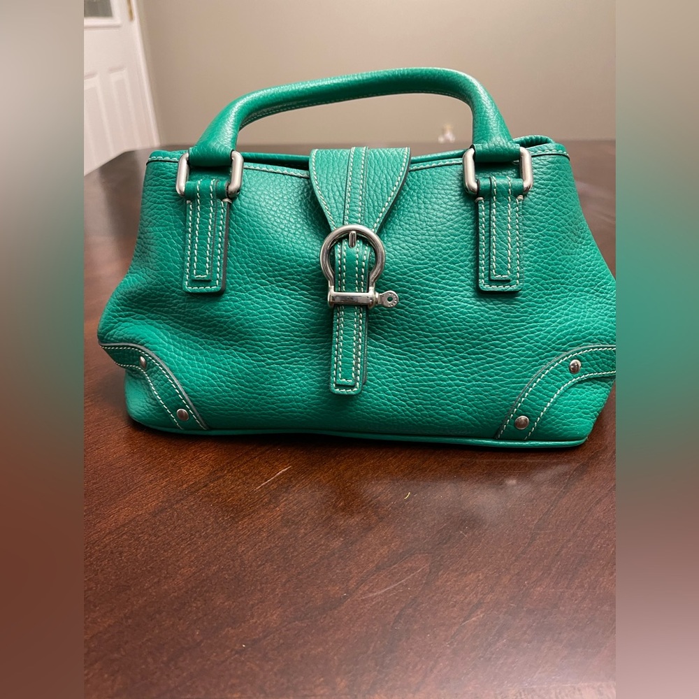 RARE Burberry Green Leather Satchel Bag Authentic| Vintage Find Made in Italy 👜